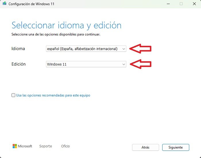 Check idioma